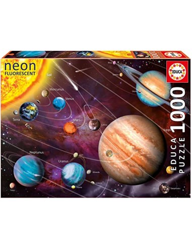 Educa-Sistema solar Neon Puzzle, 1000...
