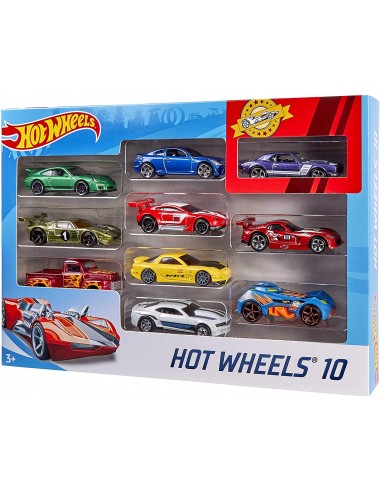Hot Wheels Pack de 10 vehículos,...