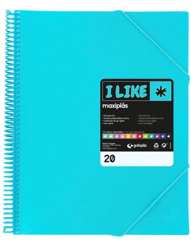 CARPETA 20 FUNDAS MAXIPLAS LIKE AZUL...