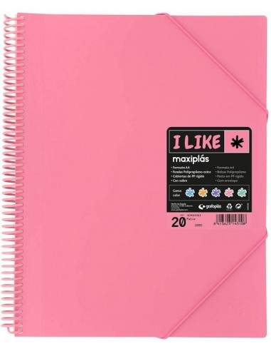 CARPETA 20 FUNDAS MAXIPLAS LIKE ROSA