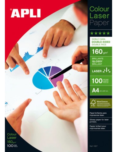 PAPEL FOTO GLOSSY 160GR C/100 H LASER...
